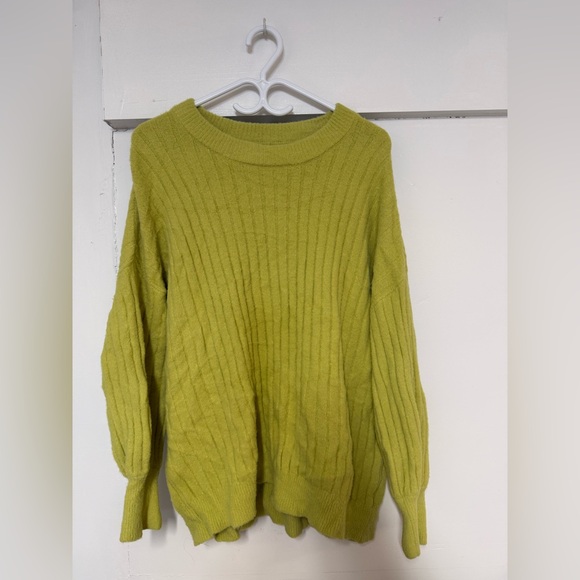 aerie Sweaters - Aerie Lime Ribbed Crew Neck Sweater